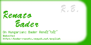 renato bader business card